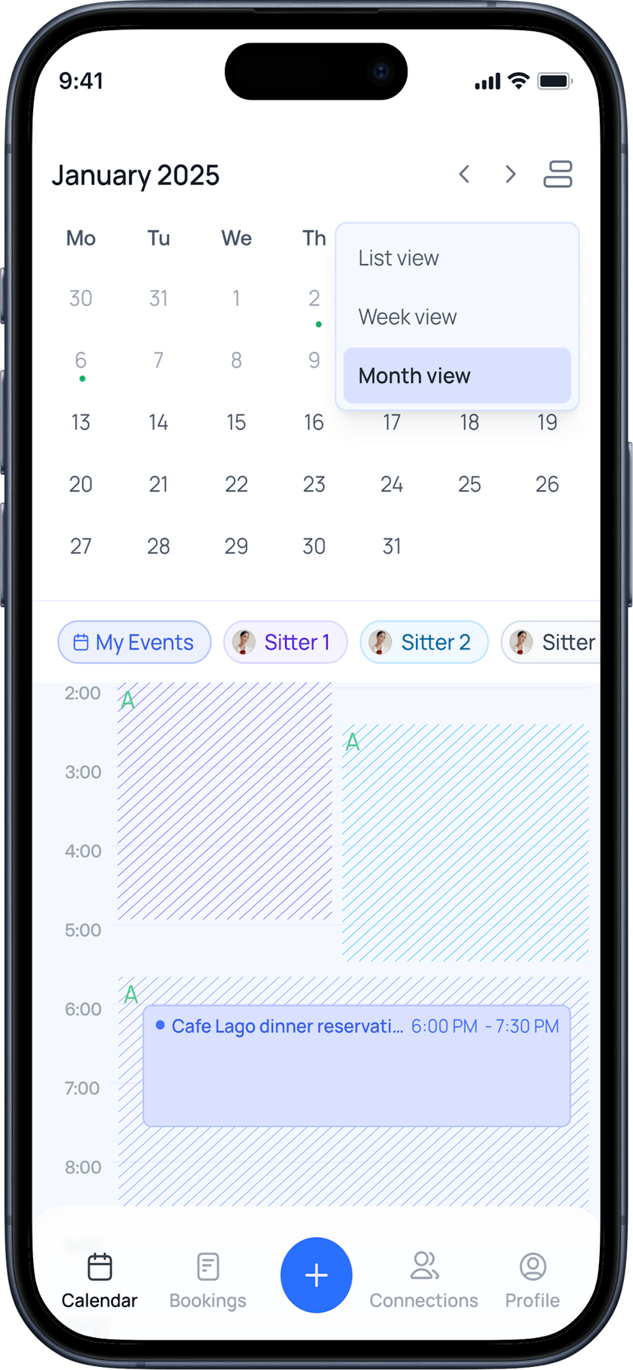 Huddle calendar screen